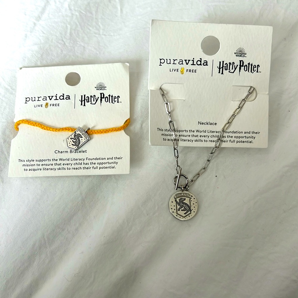 PURA VIDA Harry Potter Hufflepuff 💛 Charm Bracelet and Necklace 💛
